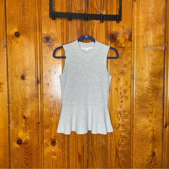 Veronica Beard Billie Peplum Cashmere Sweater - Picture 2 of 9